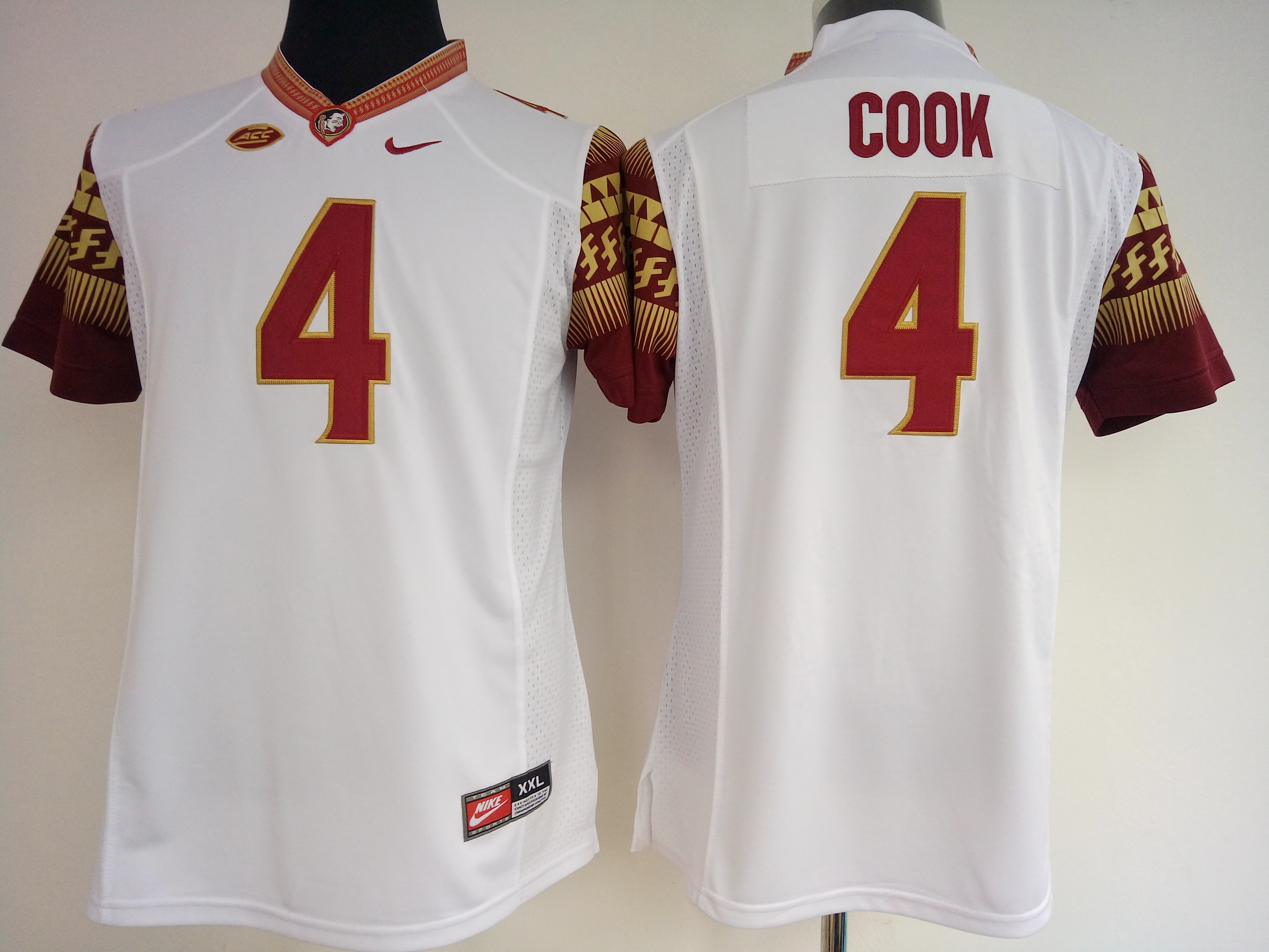 NCAA Womens Florida State Seminoles White #4 cook jerseys->women ncaa jersey->Women Jersey